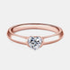 Moissanite 925 Sterling Silver Heart Solitaire Ring