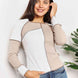 Double Take Color Block Exposed Seam Top
