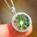 10 Carat Moissanite Pendant Platinum-Plated Necklace