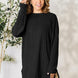 Basic Bae Full Size Ribbed Round Neck Long Sleeve Slit Top