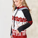 Double Take Full Size Christmas Drawstring Long Sleeve Hoodie