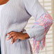 Woven Right Fringe Sleeve Dropped Shoulder Cardigan