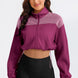Contrast Drawstring Zip Up Jacket