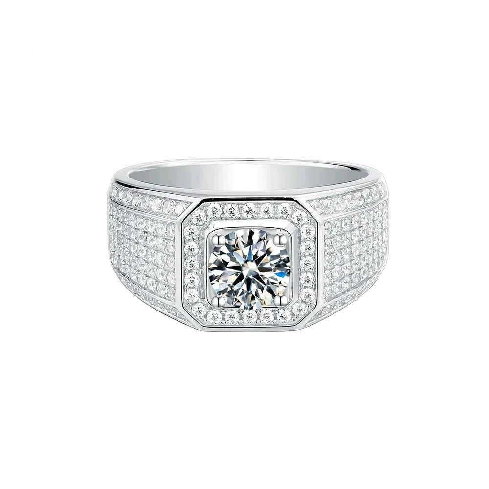 3.0 Carats VVS1 Moissanite Diamond Fully Iced Out Men's Ring by Bling Proud | Urban Jewelry Online Store