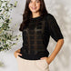 Double Take Ribbed Trim Round Neck Knit Top