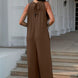 Double Take Full Size Tie Back Cutout Sleeveless Jumpsuit