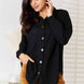 Double Take Waffle-Knit Collared Neck Dropped Shoulder Shirt