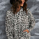 Leopard Print Drawstring Hoodie with Kangaroo Pocket