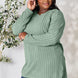Basic Bae Full Size Ribbed Round Neck Long Sleeve Slit Top