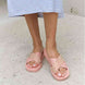 Forever Link Studded Cross Strap Sandals in Blush
