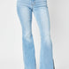 Judy Blue Full Size Mid Rise Raw Hem Slit Flare Jeans