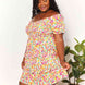 Double Take Smocked Sweetheart Neck Flounce Sleeve Mini Dress