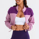 Contrast Drawstring Zip Up Jacket