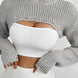 Distressed Long Sleeve Cropped Sweater