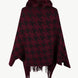 Houndstooth Fringe Hem Poncho
