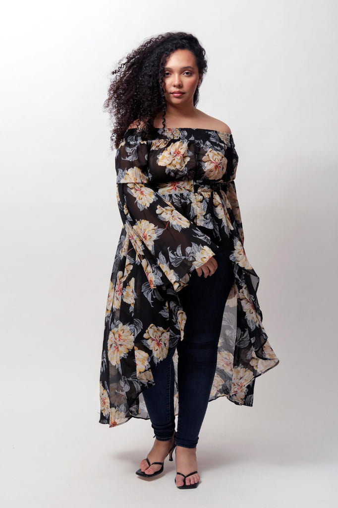 Dahlia Off The Shoulder Duster by LUVMEMORE