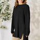 Basic Bae Full Size Ribbed Round Neck Long Sleeve Slit Top