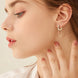 Moissanite 925 Sterling Silver Huggie Earrings with Chain