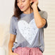 Simply Love Heart Graphic Cuffed Short Sleeve T-Shirt