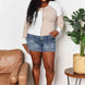 Double Take Color Block Exposed Seam Top