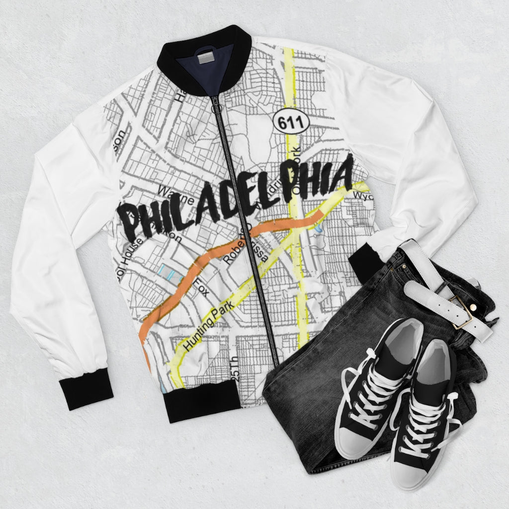 Philadelphia Kimante White AOP Bomber Jacket