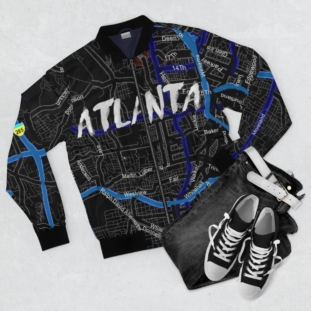 Atlanta Kimante All Black AOP Bomber Jacket
