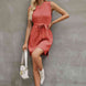 Round Neck Slit Sleeveless Sweater Dress