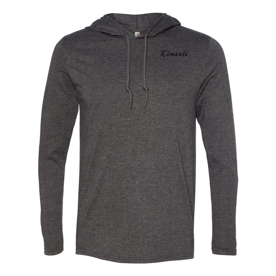 Kimante Black Logo Long Sleeve Hooded T-Shirt - Kimante Discounted Fashionionable clothing 