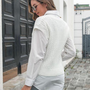 Cable-knit V-Neck Sweater Vest