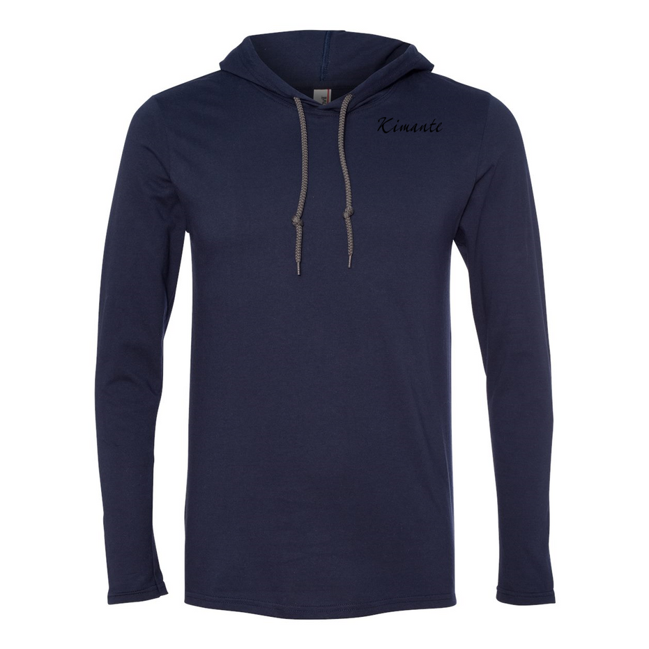Kimante Black Logo Long Sleeve Hooded T-Shirt - Kimante Discounted Fashionionable clothing 
