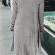 Button Up High-Low Long Sleeve Slit Cardigan