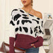 Full Size Two-Tone Boat Neck Sweater