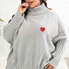 Plus Size Turtle Neck Long Sleeve Sweater