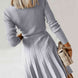 Surplice Neck Tie Front Pleated Sweater Dress
