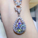 10 Carat Moissanite Teardrop Pendant Platinum-Plated Necklace