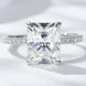 4 Carat Moissanite 4-Prong Side Stone Ring