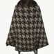 Houndstooth Fringe Hem Poncho