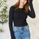 Culture Code Full Size Ribbed Round Neck Long Sleeve Top