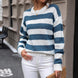 Striped Round Neck Dropped Shoulder Sweater