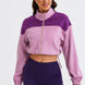 Contrast Drawstring Zip Up Jacket