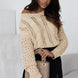Full Size Openwork Cable-Knit Round Neck Knit Top