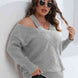Plus Size Cutout V-Neck Sweater