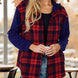 Contrast Button Up Drawstring Hooded Shirt