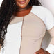 Double Take Color Block Exposed Seam Top