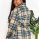 Double Take Plaid Curved Hem Shirt Jacket with Breast Pockets