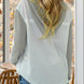 Contrast Button Up Drawstring Hooded Shirt