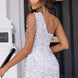 Contrast Sequin Sleeveless Mini Dress