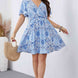 Plus Size Surplice Neck Flutter Sleeve Dress