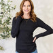 Culture Code Full Size Ribbed Round Neck Long Sleeve Top