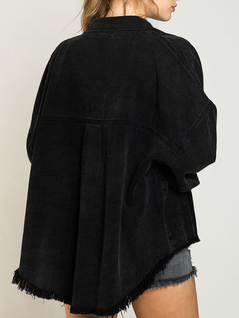 Sequin Detail Long Sleeve Denim Jacket
